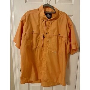 Drake Shirt Men's XL Peach Fishing Vented Short Sleeve Shirt.